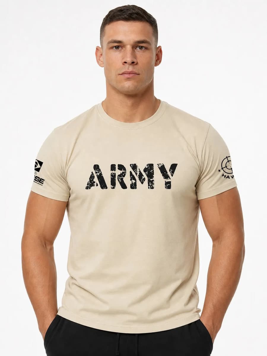 Camiseta Academia Masculina Militar Algodão Army