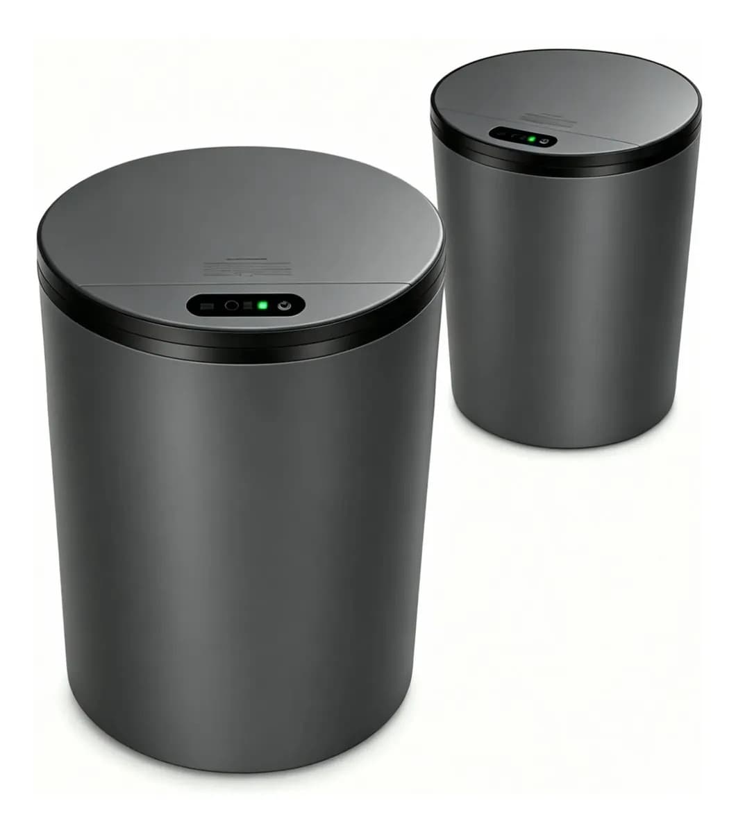 Lixeira Inteligente 16 Litros Com Sensor Automático Para Banheiro e Cozinha Cinza