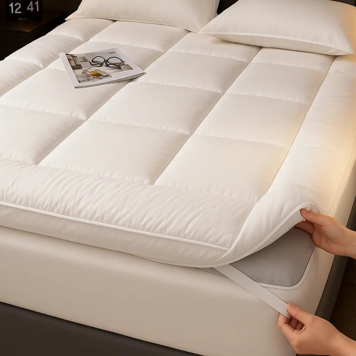 Pillow Top Protetor Colchão Casal 400 Fios Casa Casual Branco