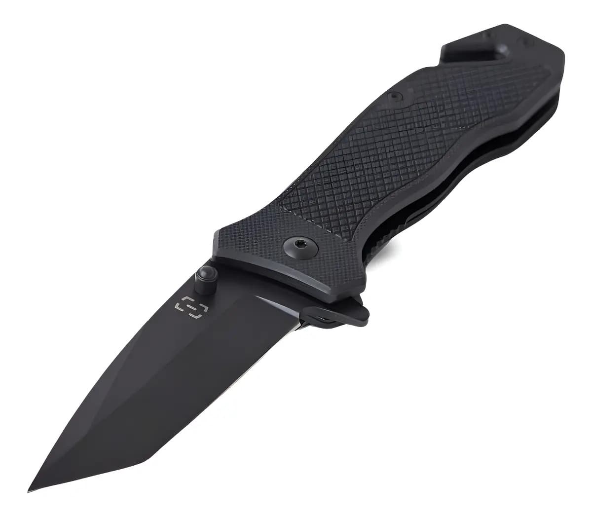 Canivete Tático Invictus Phanton Black Aço Quebra Vidro