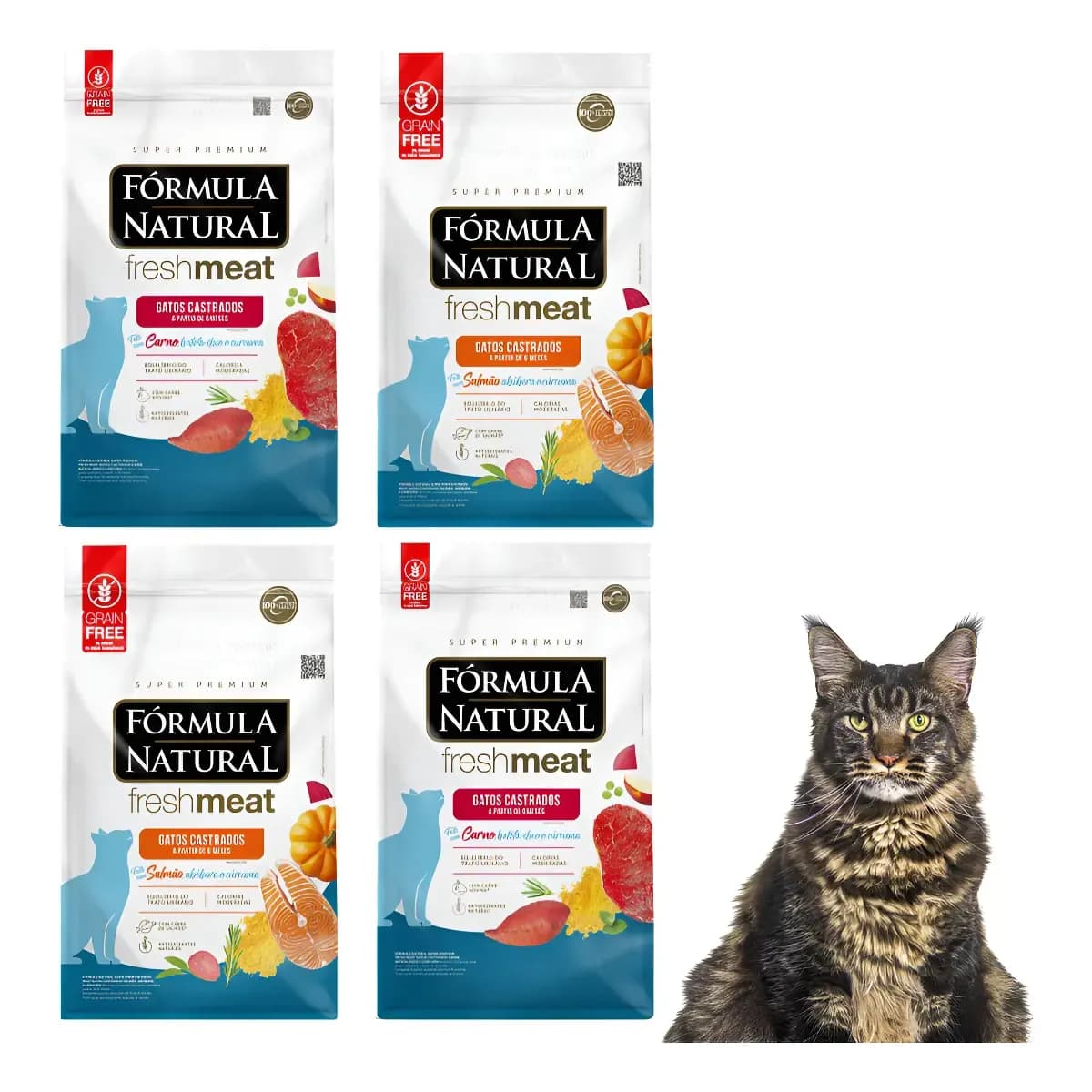 Ração para Gato Castrado Fórmula Natural Fresh Meat Carne e Salmão 2 kg