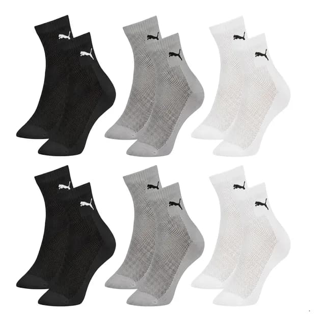 Kit 6 Pares Meias Puma Cano Médio Esportiva Algodão Original