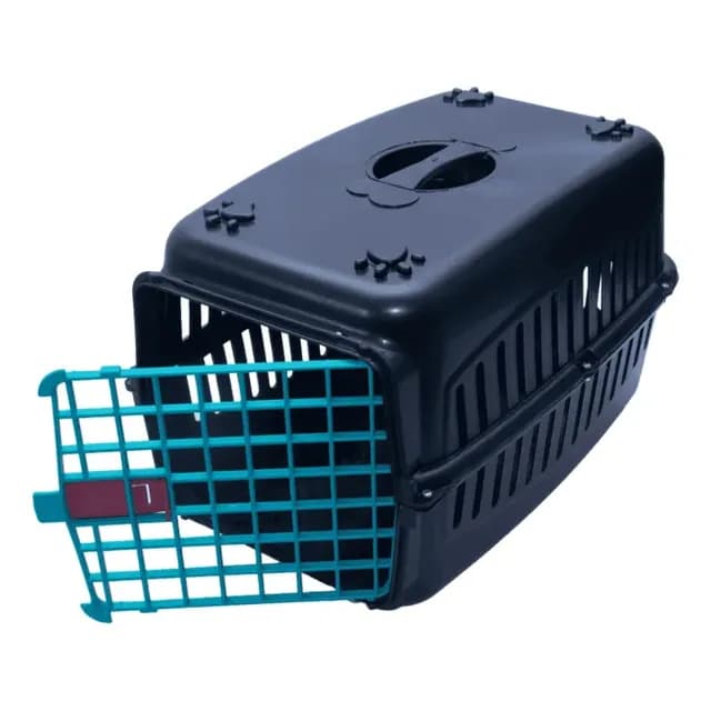Caixa De Transporte Preta N°1 Filhotes Cão Gato Ave Roedor