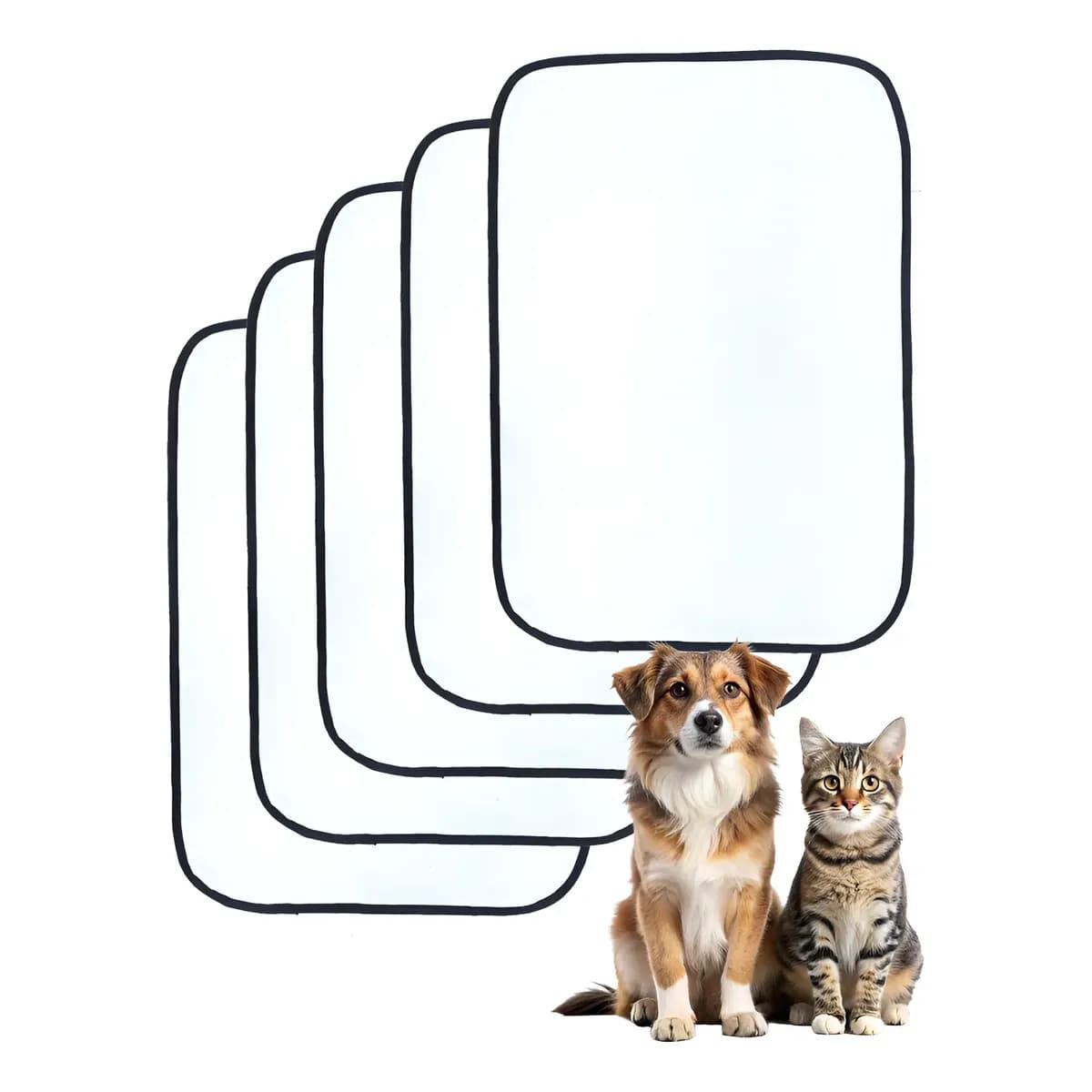 Kit 5x Tapete Higiênico Lavável Para Cães Tam. P 70x50cm Branco