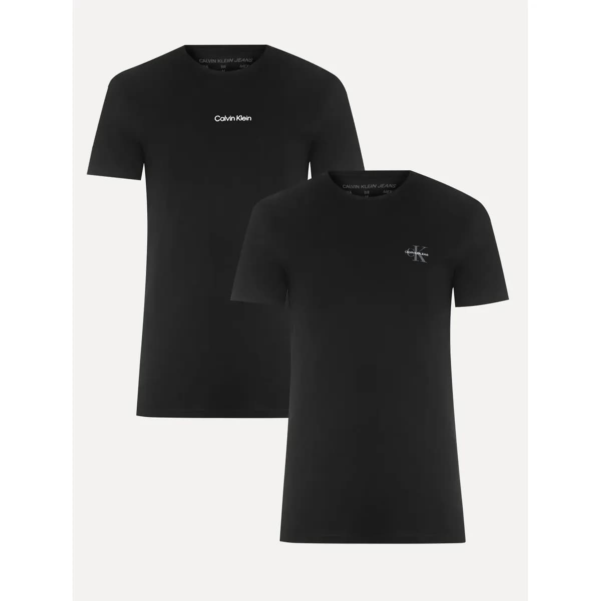 Kit Camisetas Calvin Klein | Masculina Re Issue Preta Preta M/m