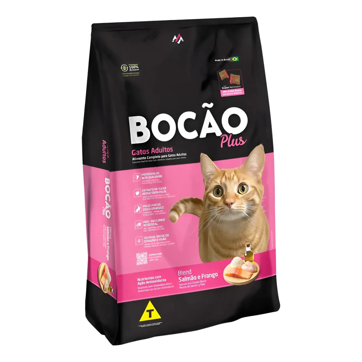 Ração Gatos Adultos Bocão Plus 15 Kg Com Snacks Recheados