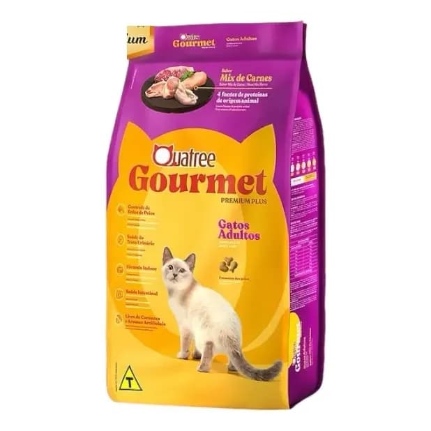 Ração Quatree Gourmet gatos adultos mix de carnes 3kg