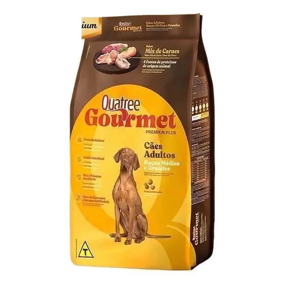 Ração Cachorro Adulto Quatree Gourmet Sem Corante 15kg