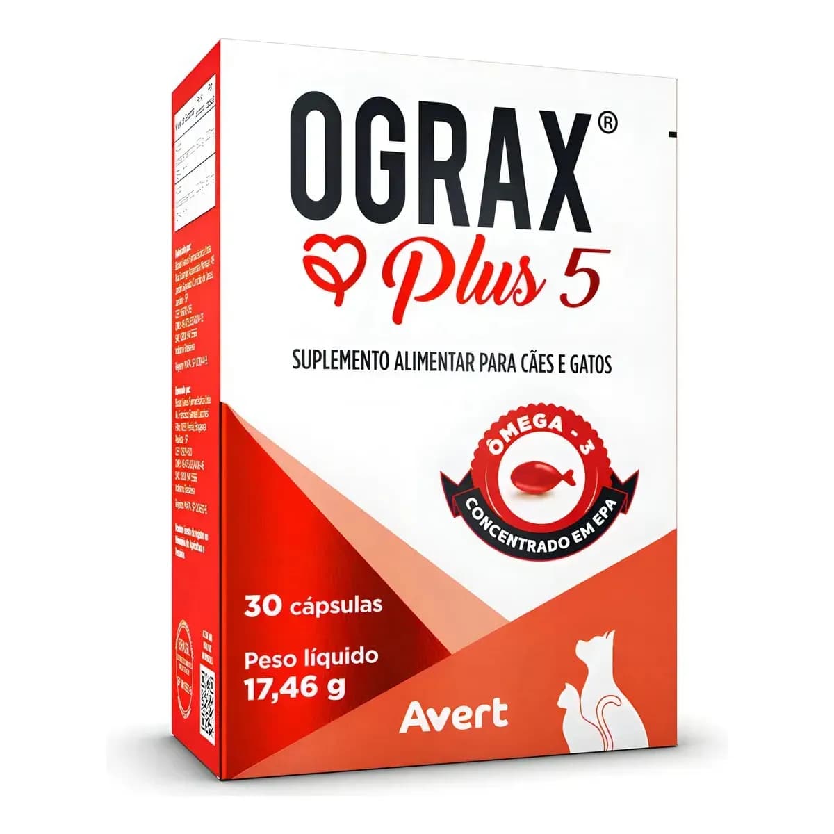 Suplemento Ômega 3 Avert Ograx Plus 5 Para Cães E Gatos