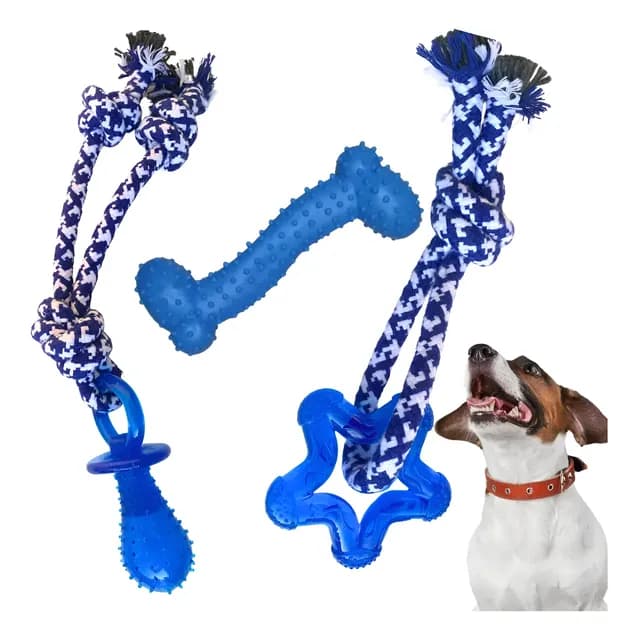 Kit Brinquedos Para Cachorro Pequenos Mordedor Corda Ossinho
