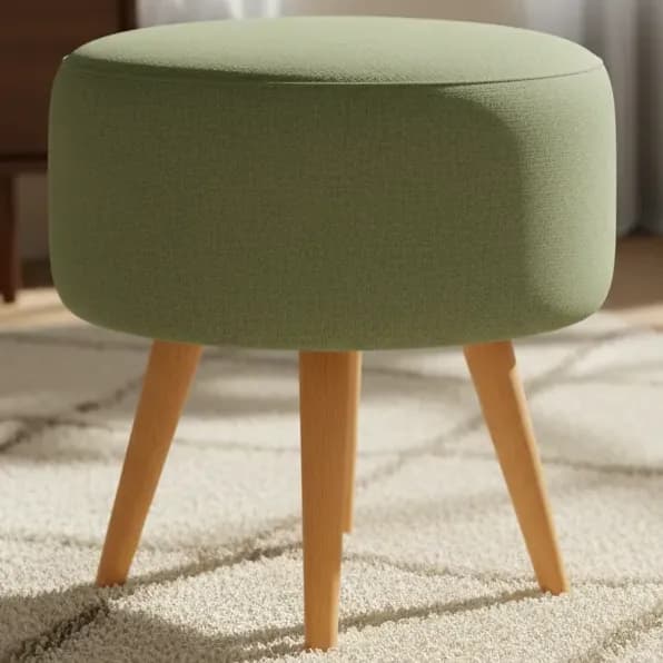 Puff Redondo Pé Palito Banqueta Reforçada - Várias Cores Verde