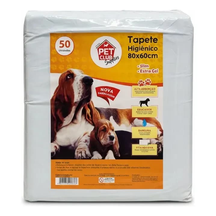 Tapete Descartavel Neutro Caes Pet Club 80x60 50 Uni Neutro 50 Unidades