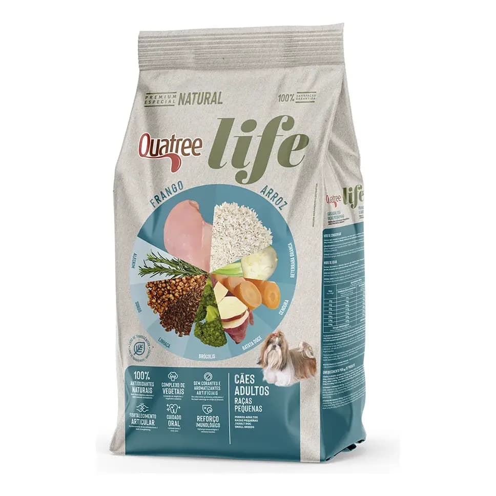 Ração Quatree Life Cão Adulto Raça Pequena Frango/Arroz 15kg