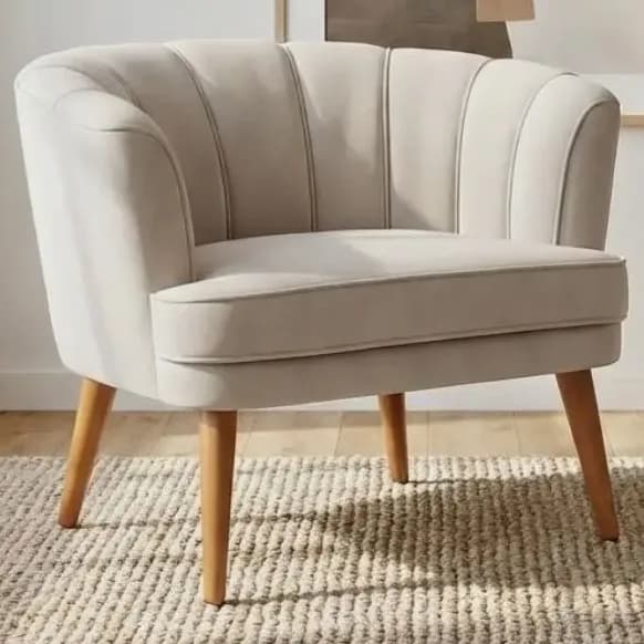 Poltrona Moblan Decor Recepção Clínica Pés Madeira