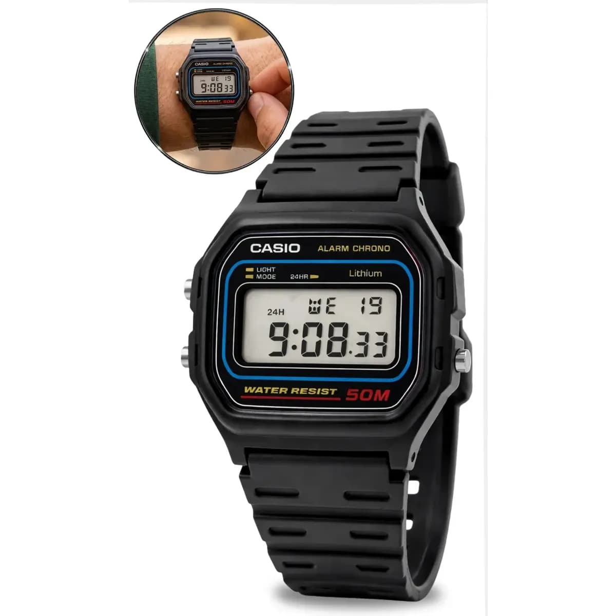 Relógio Casio Masculino Digital Preto de Resina W-59-1VQ