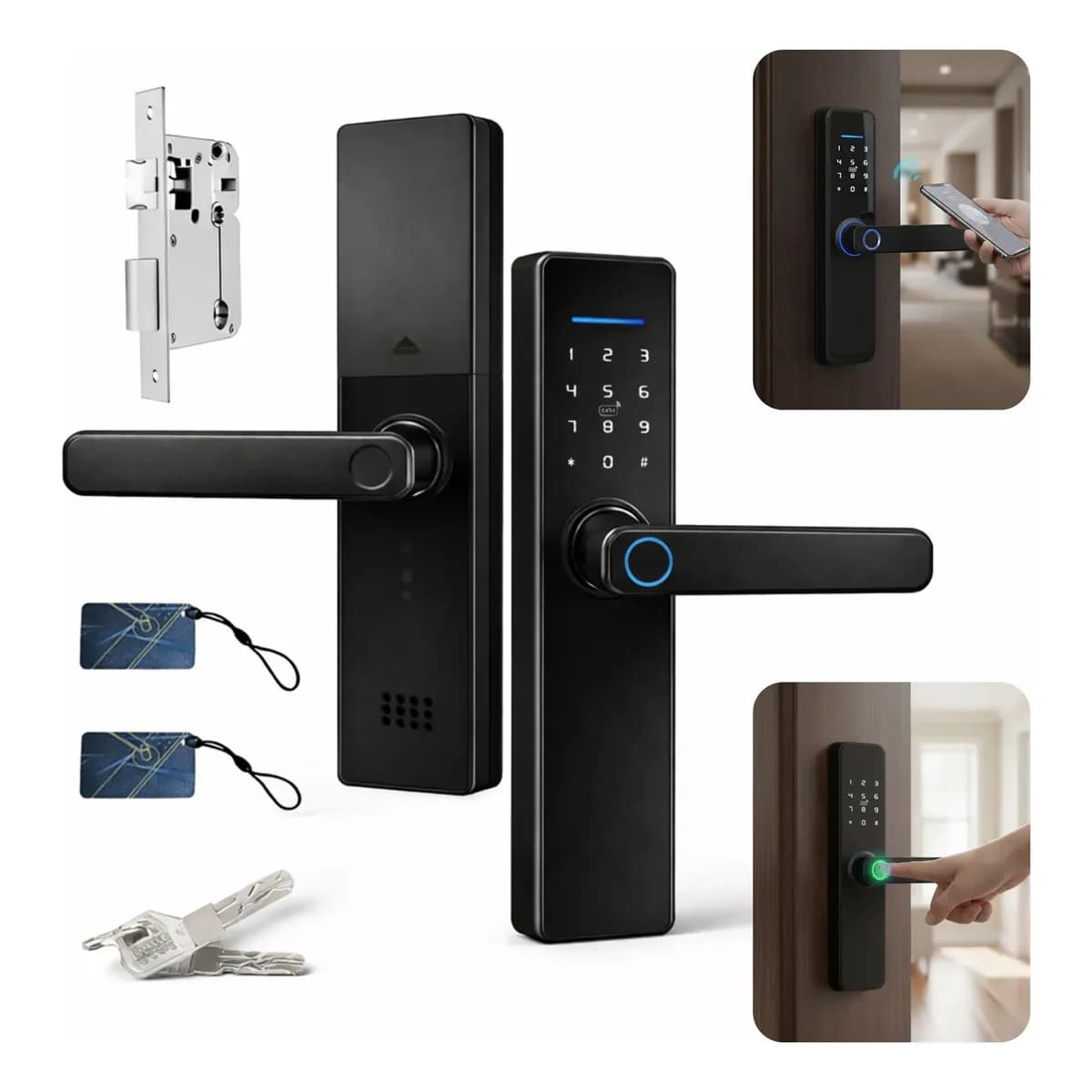 Fechadura Eletrônica Digital Bbg Smart Lock Biometria Preta Preta