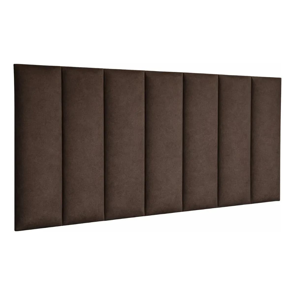 Cabeceira Modular Estofada Cama Placas 45x20 Retangulares Marrom Casal Padrao - 7 Placas