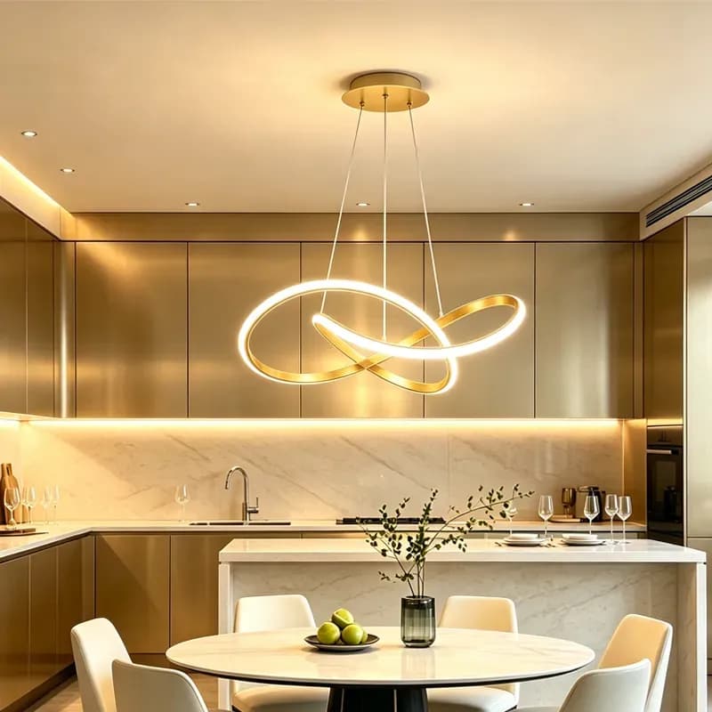 Luminária Suspensa Com Design De Trevo, 3 Em 1 110v-/220v Dourado