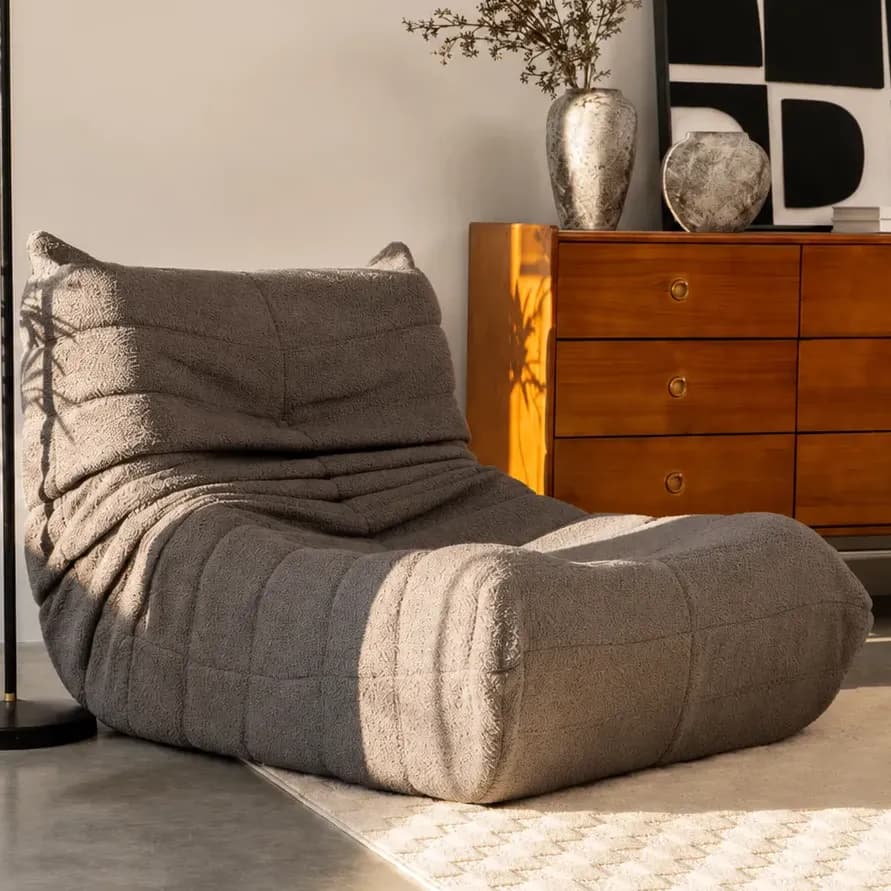 Poltrona Puff Sofá Estilo Togo Retrô Embalada A Vácuo +haus Cinza