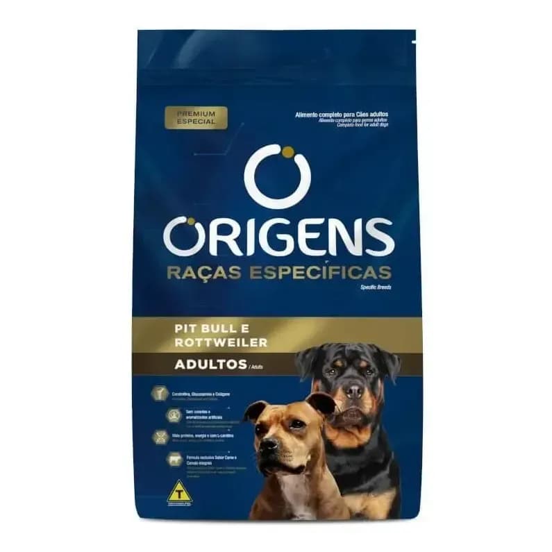 Ração Origens Especificas Pit Bull E Rottweiler Adultos 15kg