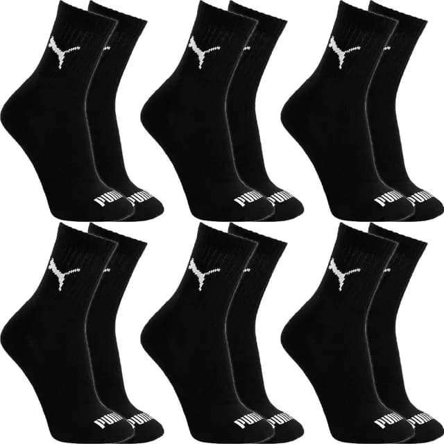 Kit 6 Pares Meias Puma Algodão Cano Médio Alto Atoalhado