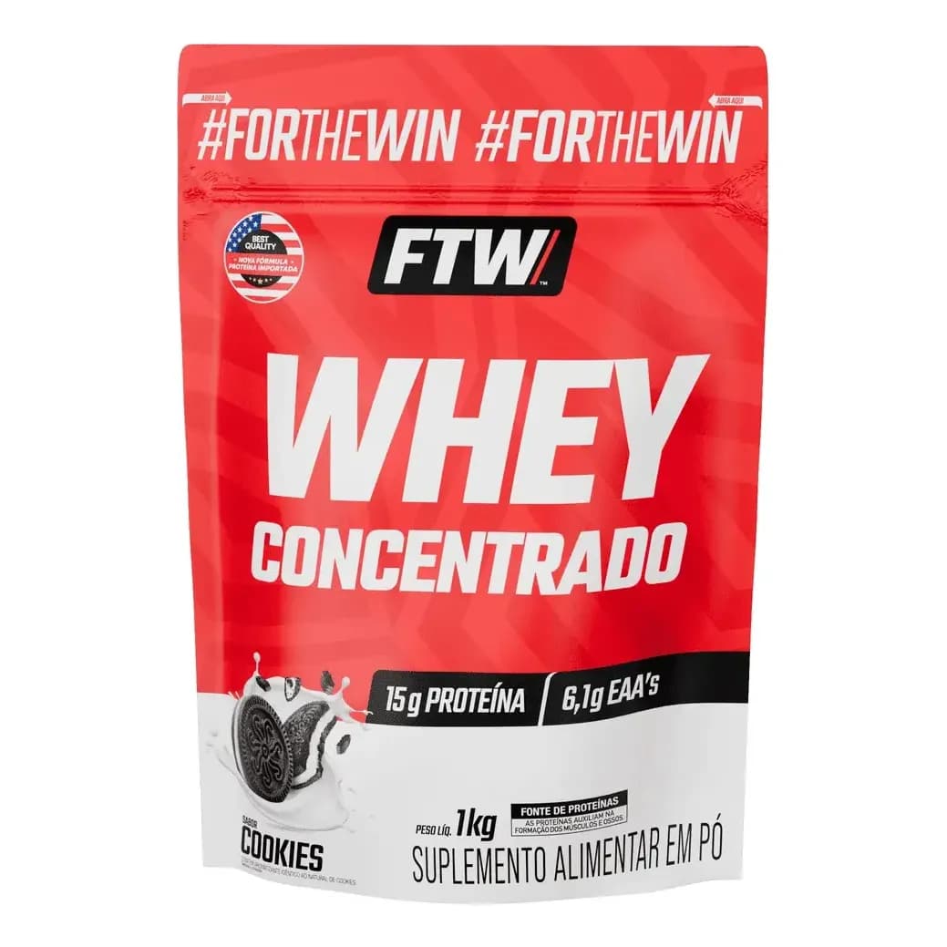 Whey Protein Concentrado 1kg Sabor Cookies - Ftw