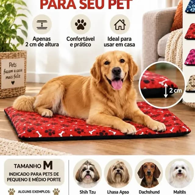 Caminha Pet Colchonete Slim Cachorro E Gato Modelo Simples