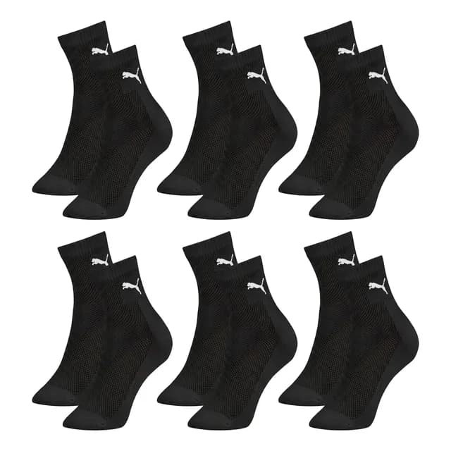 6 Pares Meias Puma Cano Médio Alto Atoalhada Academia Sport