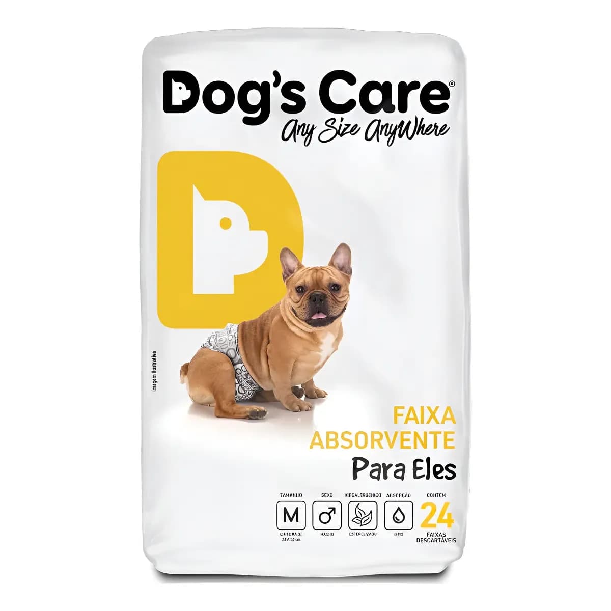 Faixa Absorvente Descartável Cães Macho G Dog's Care 24 Unidades