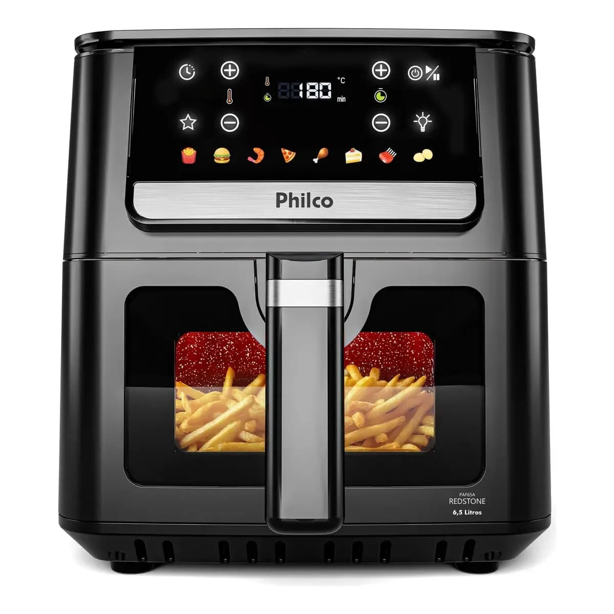 Air Fryer Philco 6,5L Visor Glass e Redstone 1700W PAF65A