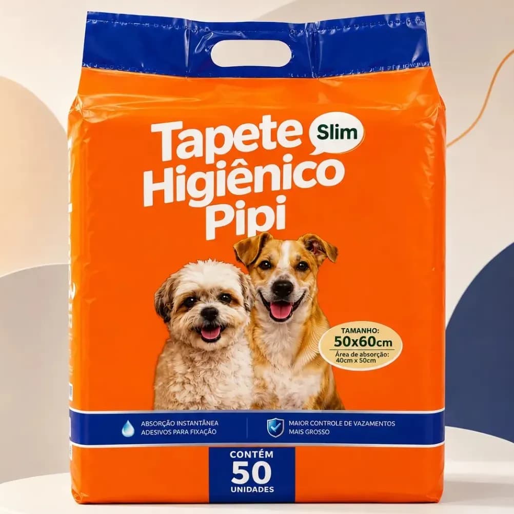 Tapete Higiênico Pipi Slim de 50x60 cm com 50 Unidades