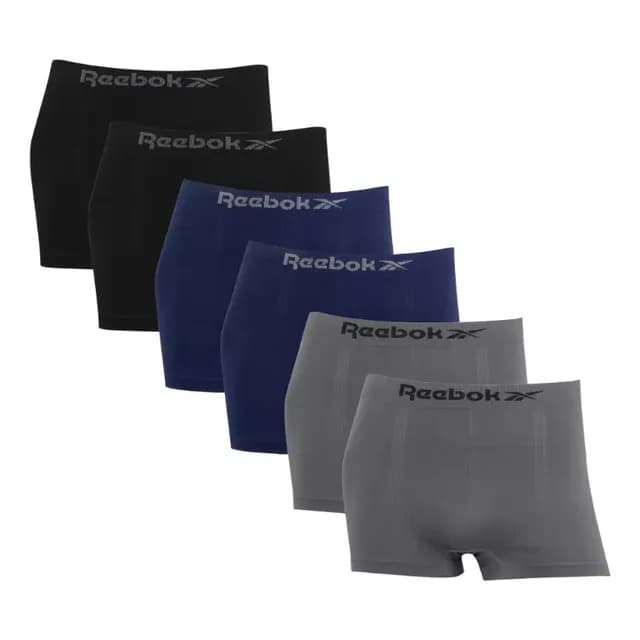 Kit 6 Cuecas Boxer Reebok Classic Microfibra Sem Costura