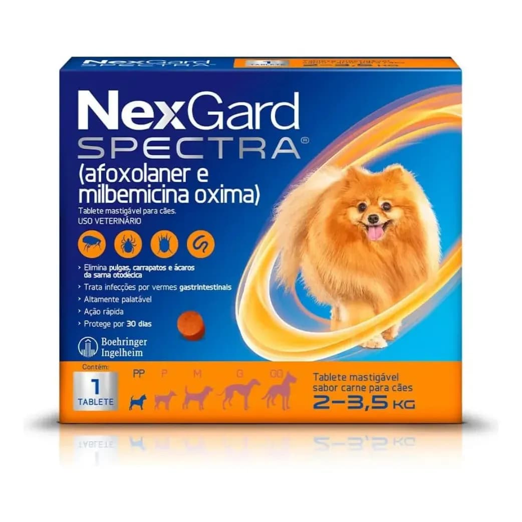 Anti Pulgas E Carrapatos Nexgard Spectra Cães 2 A 3,5 Kg 1 Tablete
