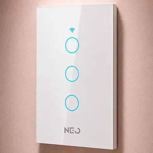 Interruptor Inteligente Smart Wi-fi 2.4 Ghz Alexa Google 3 Botões 4x2 Bivolt Branco Cod: 291990392 Neo Avant