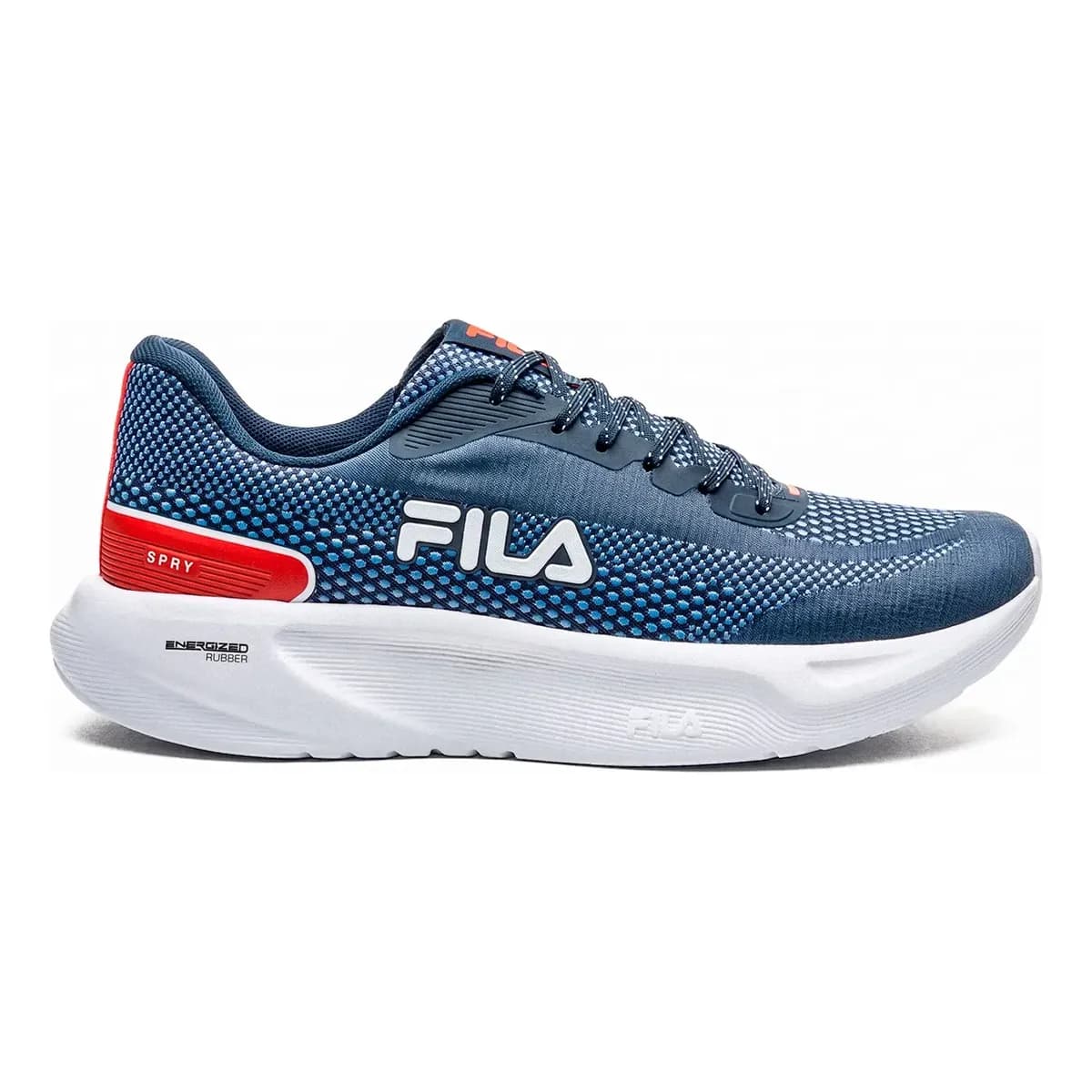 Tênis Fila Masculino Spry Esportivo Treino Corrida Academia Marinho/branco/vermelho Mesh 41