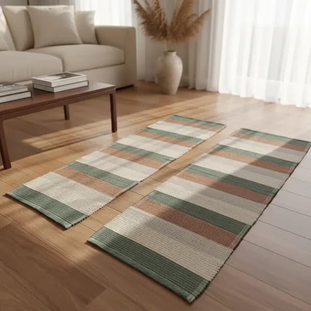 Passadeira Artesanal Boho - 2 Peças Algodão Vintage