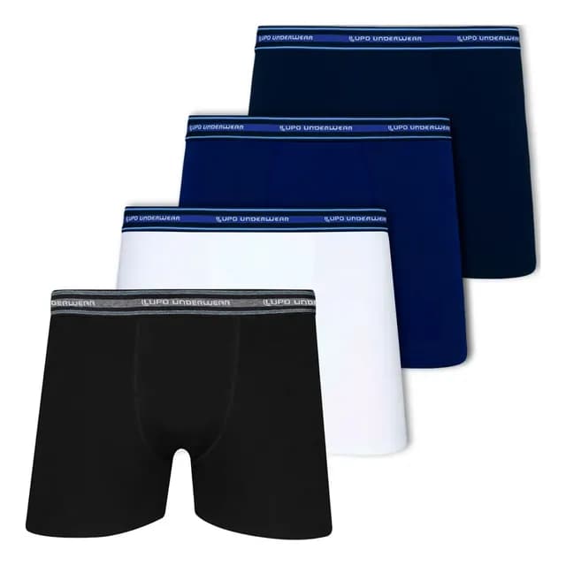 Kit 4 Cuecas Boxer Lupo Algodão Confortável Box Original