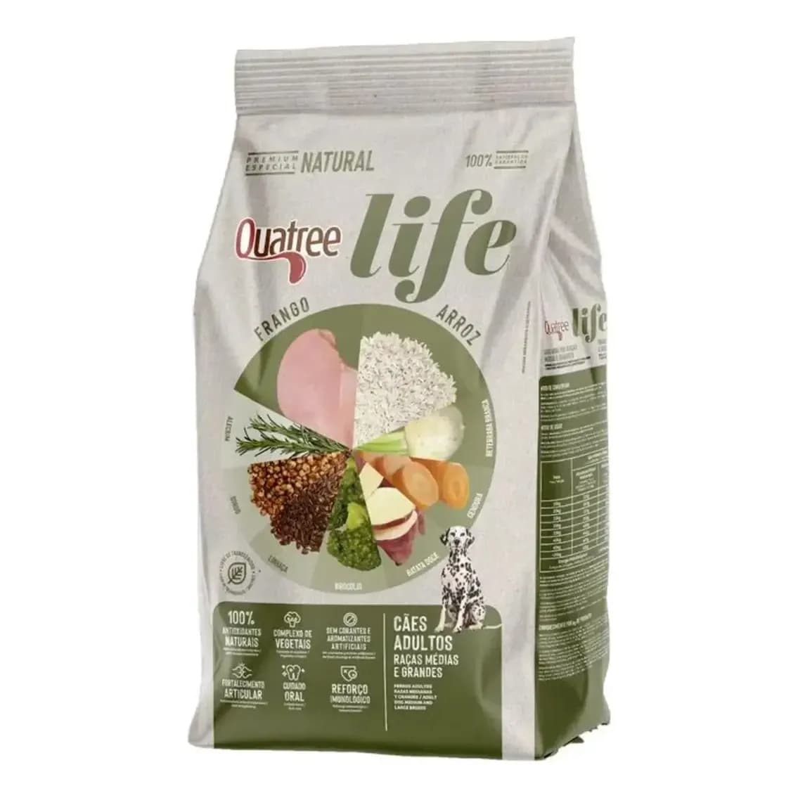 Ração Cachorro Quatree Life Adulto Sem Transgênicos 15kg