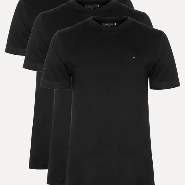 Kit Camisetas Tommy Hilfiger Masculina Essential Preta 3un
