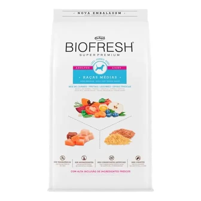 Ração Seca Light Biofresh para Cães Adultos de Raça Média 10kg