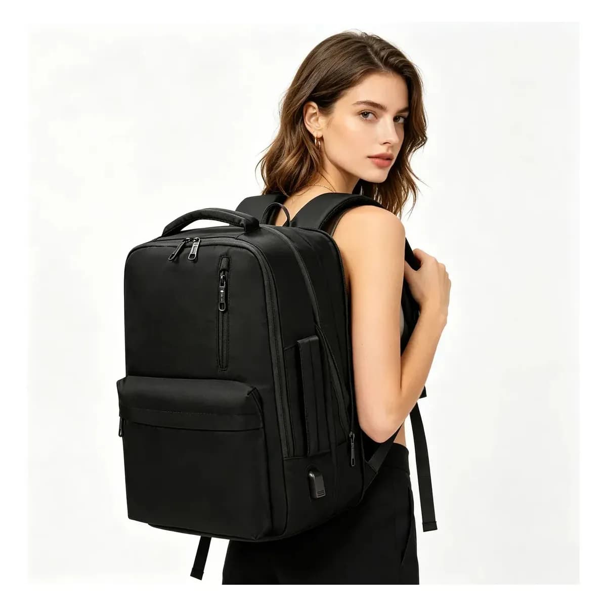 Mochila para Notebook Feminina Expansível de 25L a 40L, com USB e Impermeável