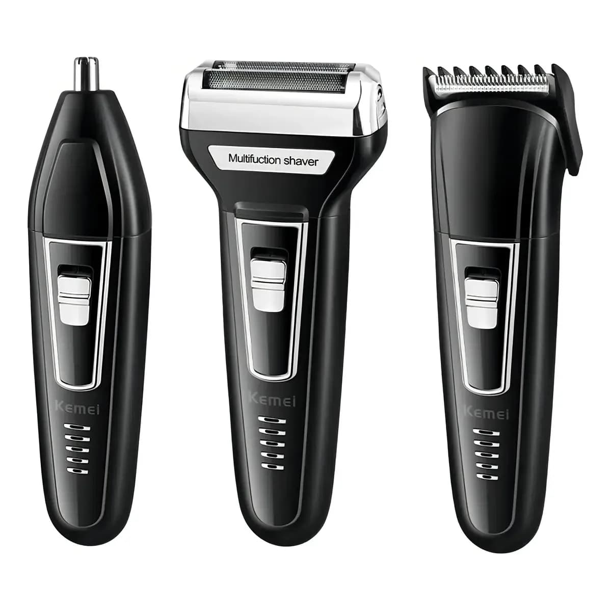 Máquina de Cortar Cabelo 3 em 1 Aparador de Pelos Nariz e Orelhas Kemei KM-6558
