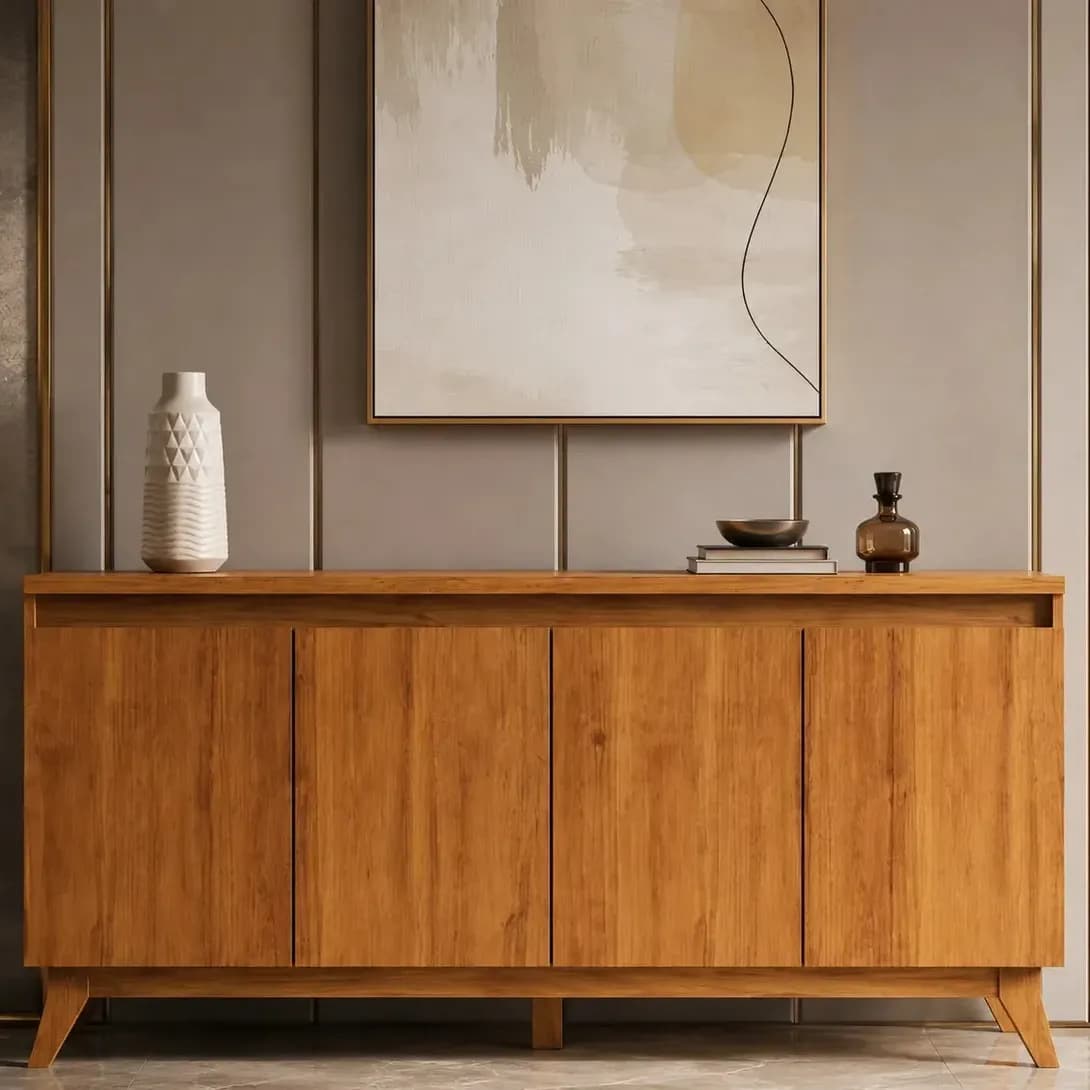 Balcão Buffet Stylo 4 Portas Mel - Viero Móveis