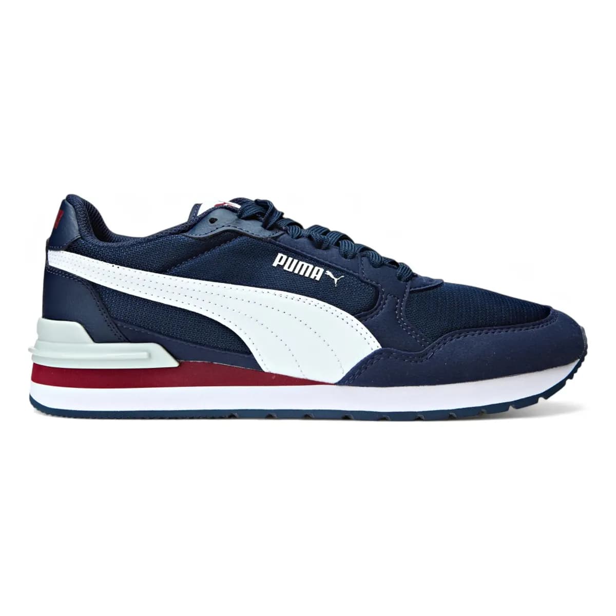 Tênis Masculino St Runner V4 Mesh Puma Club Navy-puma White-team Regal Red-plat Liso 41 Eu