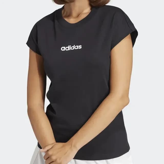 Camiseta adidas Logo Linear Feminina Preta