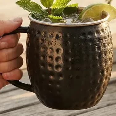 Caneca Moscow Mule Martelada Preta 580ml Festas E Decorações Preto Caneca Moscow Mulle