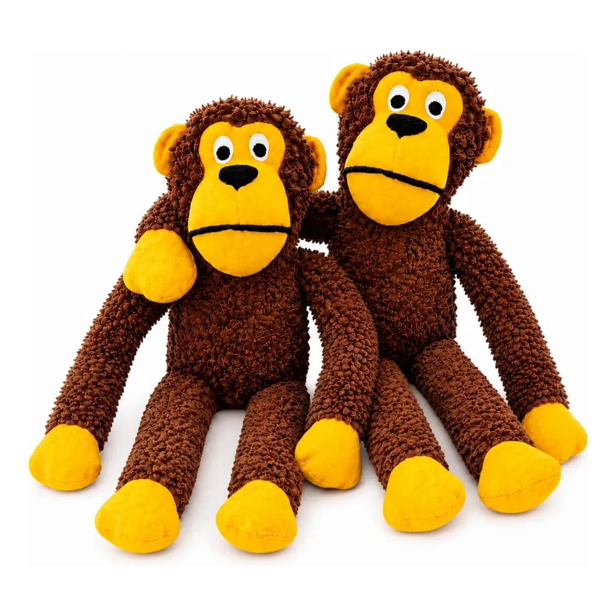 Kit 2 Brinquedo Cachorro Pelúcia Macaco 40 Cm Com Apito