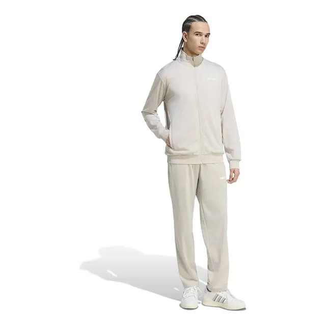 Conjunto De Agasalho Masculino Linear adidas Bege Liso Gg