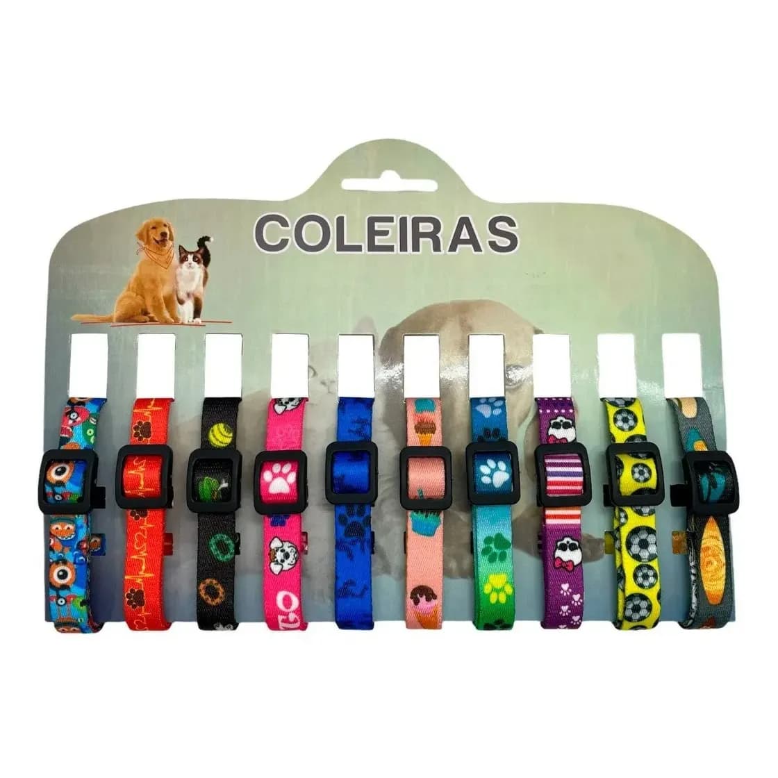 Kit 10 Coleiras Cachorro Atacado Revenda Pet Shop Sortido