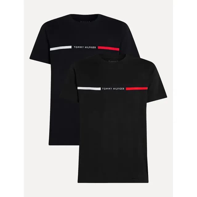 Kit Camisetas Tommy Hilfiger Insert Azul Marinho/preta 2un